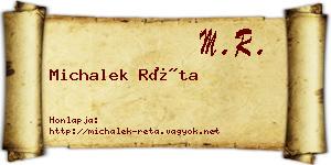 Michalek Réta névjegykártya